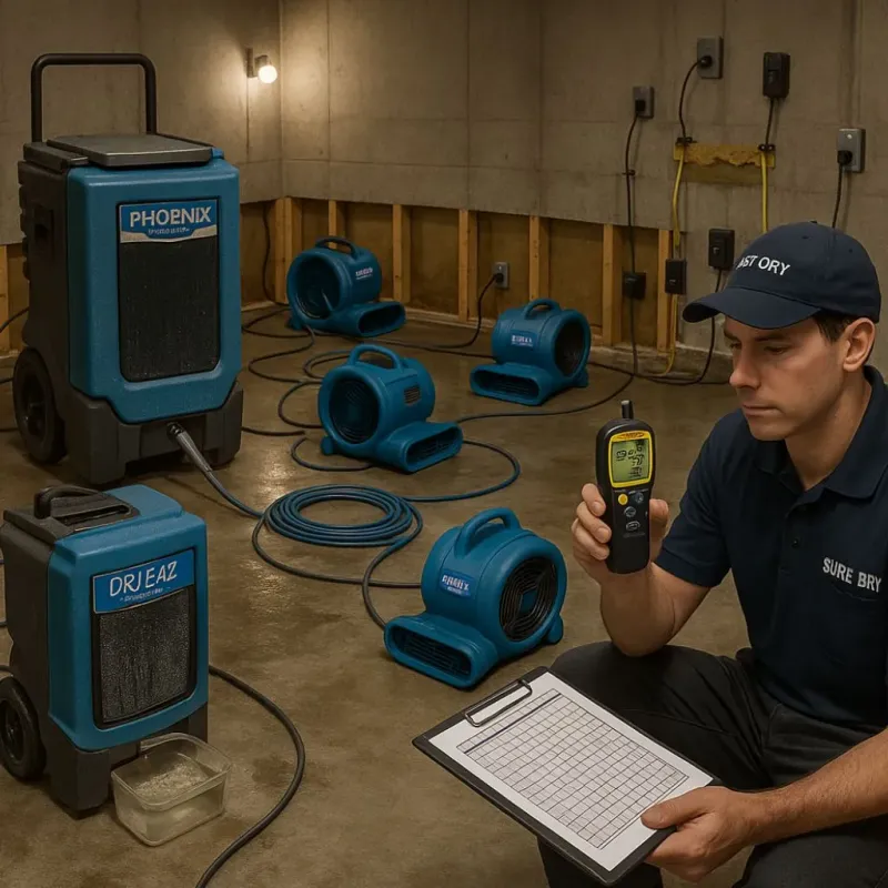Structural Drying and Dehumidification process in Arcadia, IN